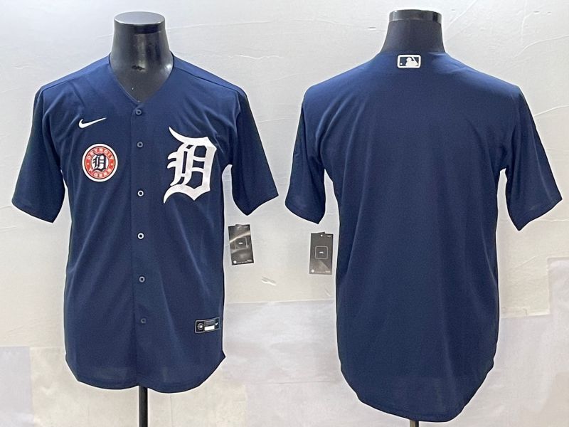 Men 2025 Detroit Tigers Blank Dark Blue Game Nike MLB Jersey style 4